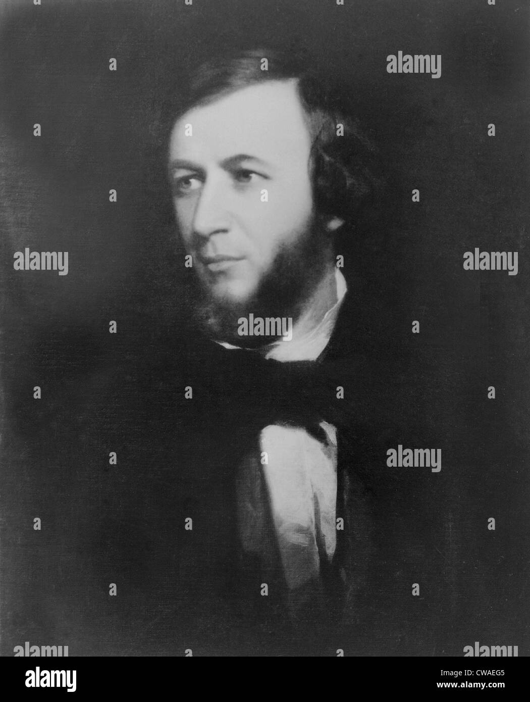 Robert Browning (1812-1889) eminent English Victorian poet in 1855 at age 43. Stock Photo