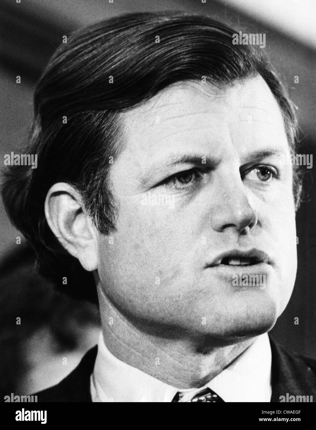 Senator Edward Kennedy, at Senate Committee considering Richard Kleindienst for Attorney General, Washington, April 26, 1972, Stock Photo