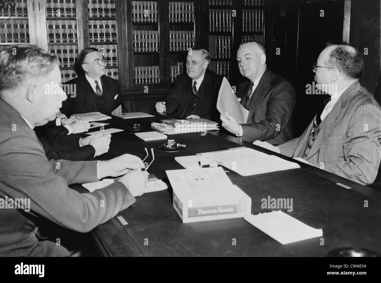 Byron Price (1891-1981), director of  Censorship for the United States  during World War II, seated with members of Senate Stock Photo