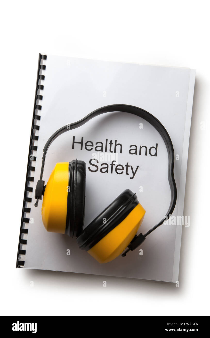 Health and safety register with earphones Stock Photo Alamy