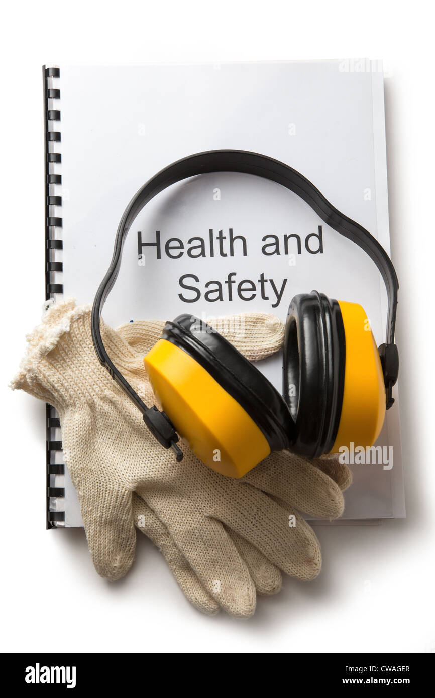 Health and safety register with earphones Stock Photo Alamy