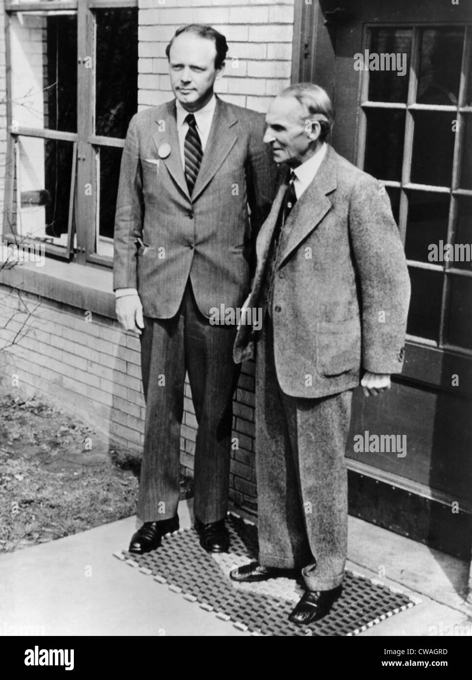 Pilot Charles Lindberg and Henry Ford. ca. 1942. Courtesy: CSU Archives/Everett Collection Stock Photo