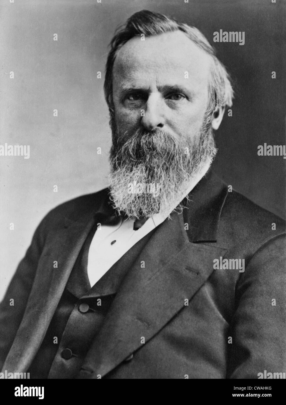 President Rutherford B. Hayes (1822-1893), elected in 1876, running against Democrat Samuel Tilden. Stock Photo