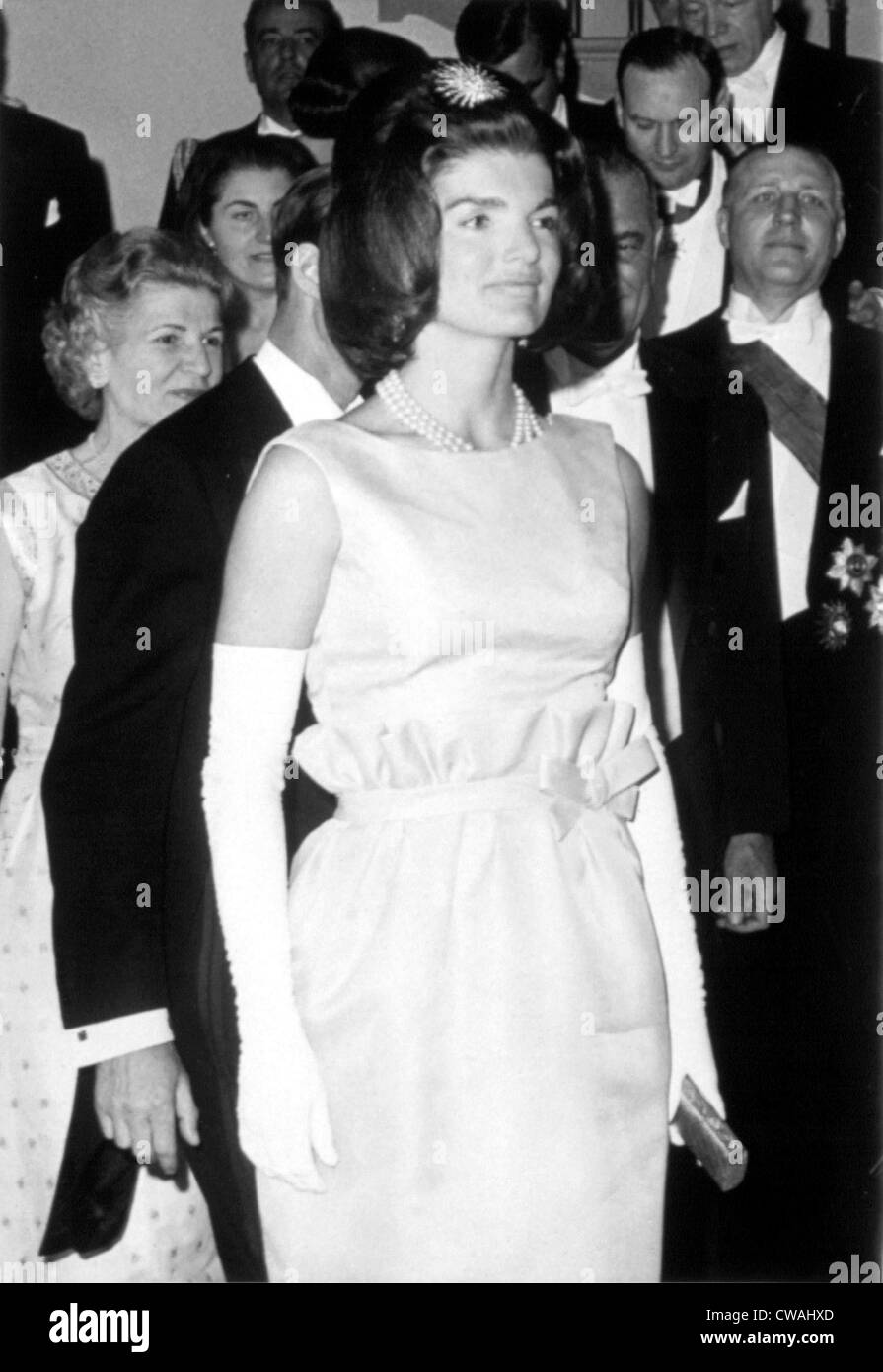 JACQUELINE KENNEDY at a dinner to honor the Grand Duchess Charlotte of ...