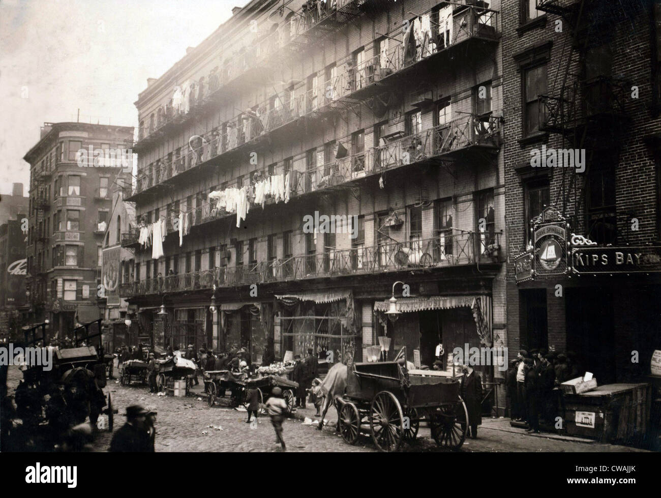 Tenements in New York's crowded immigrant neighborhood on the Lower