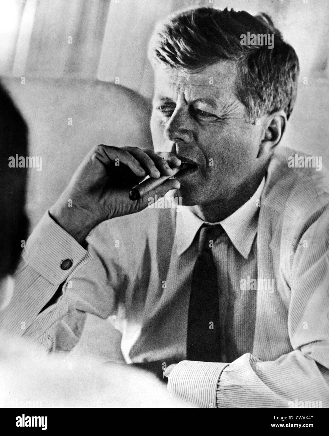 President John F. Kennedy JFK Smoking Cigar – 8x10 Glossy Photo Reprint (1961-63)