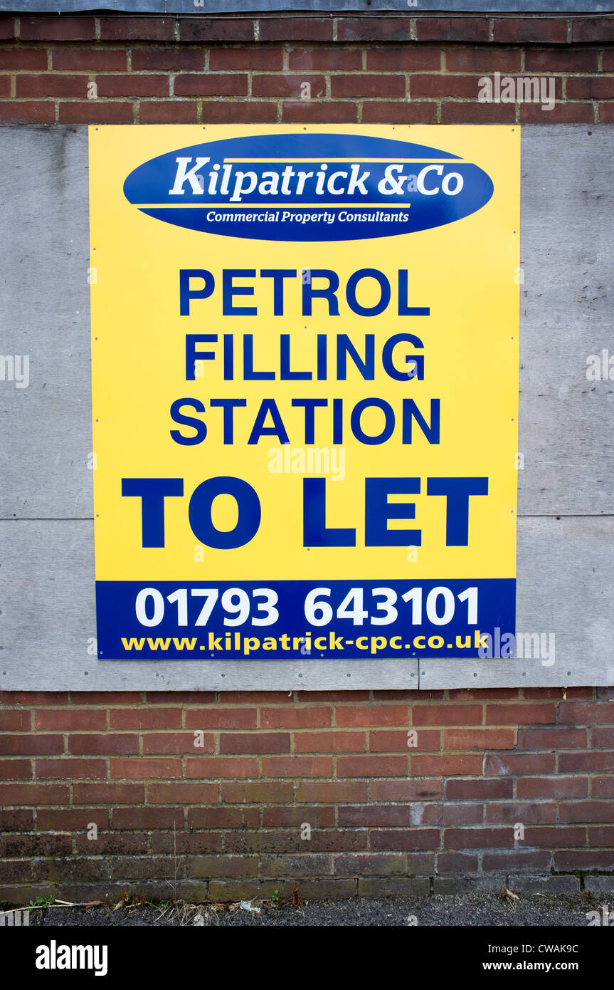 Petrol Filling Station To Let Sign Stock Photo