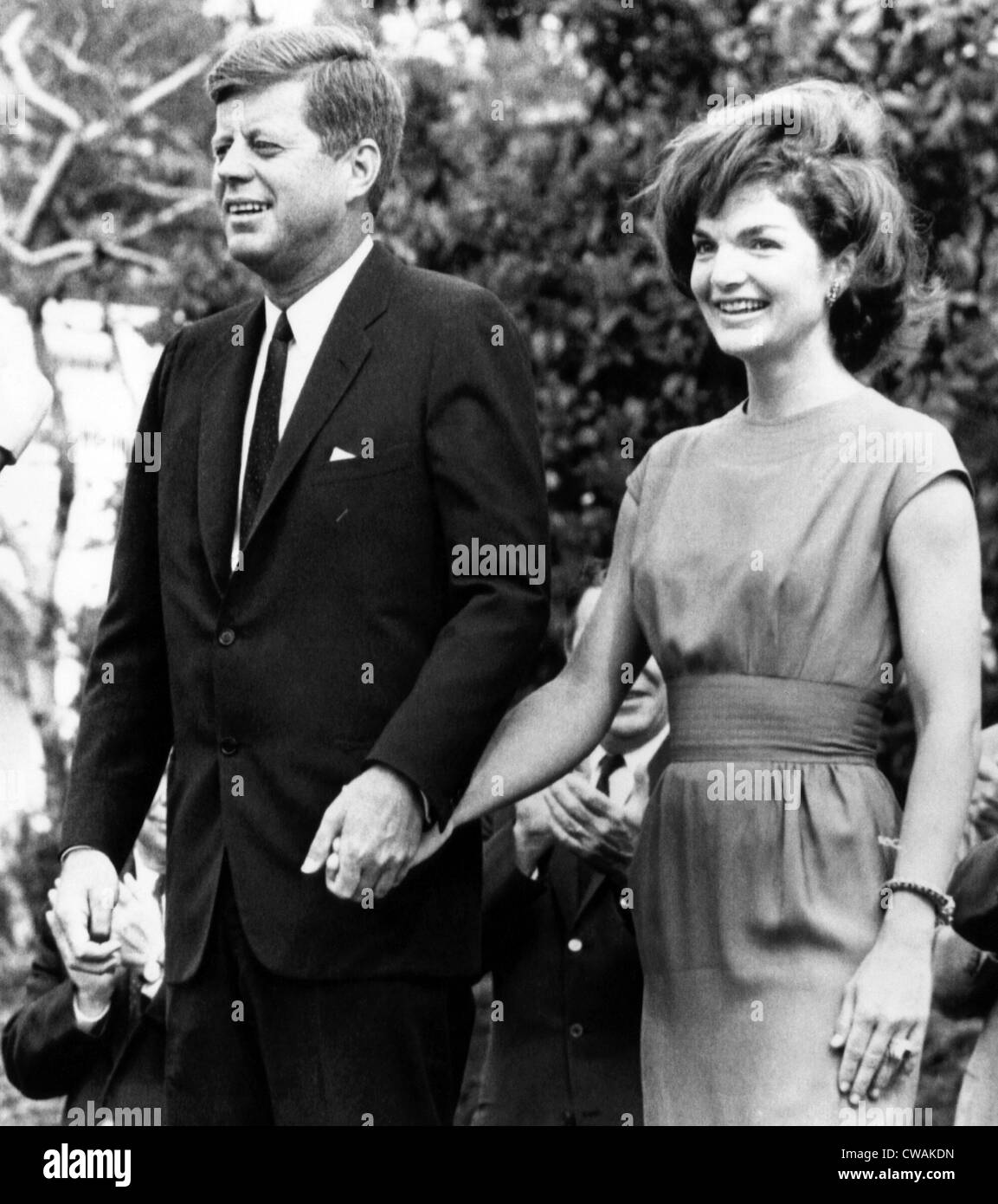 John F. Kennedy and Jacqueline Kennedy greet delegates to the 1962 ...