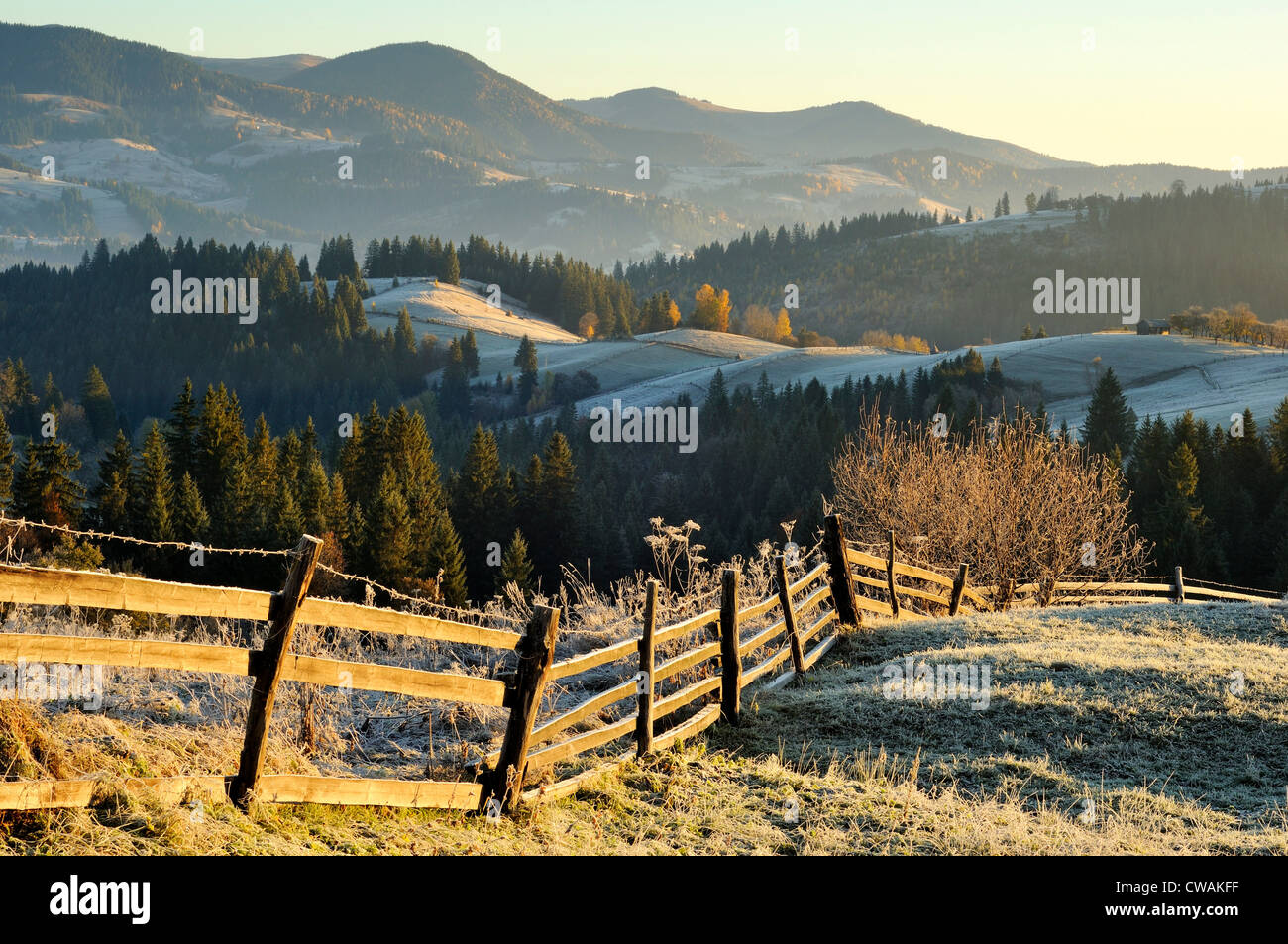 Krasnik village area, Carpathian Mountains, Ivano-Frankivsk region, Ukraine Stock Photo