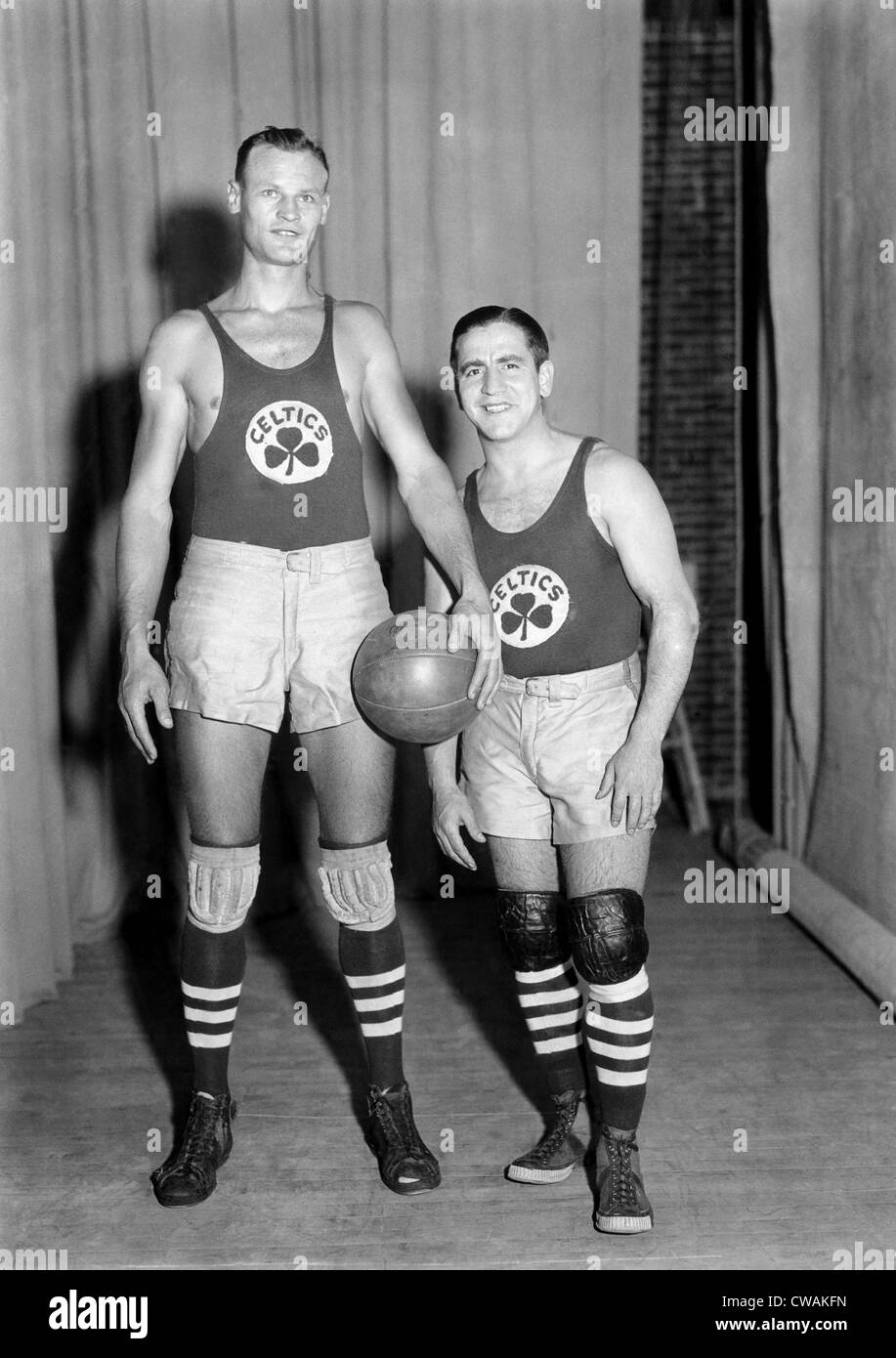 Professional basketball player Joe Lapchick (left), of The Boston Celtics, c. 1930s.. Courtesy: CSU Archives / Everett Stock Photo