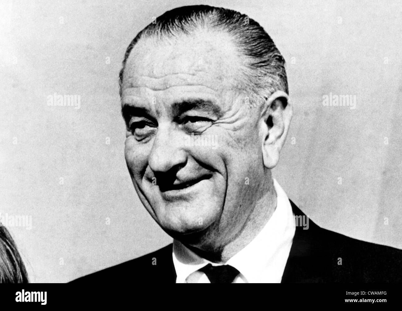 Lyndon B. Johnson during a White House ceremony at which he presented Young America medals for bravery and service. June 21, Stock Photo