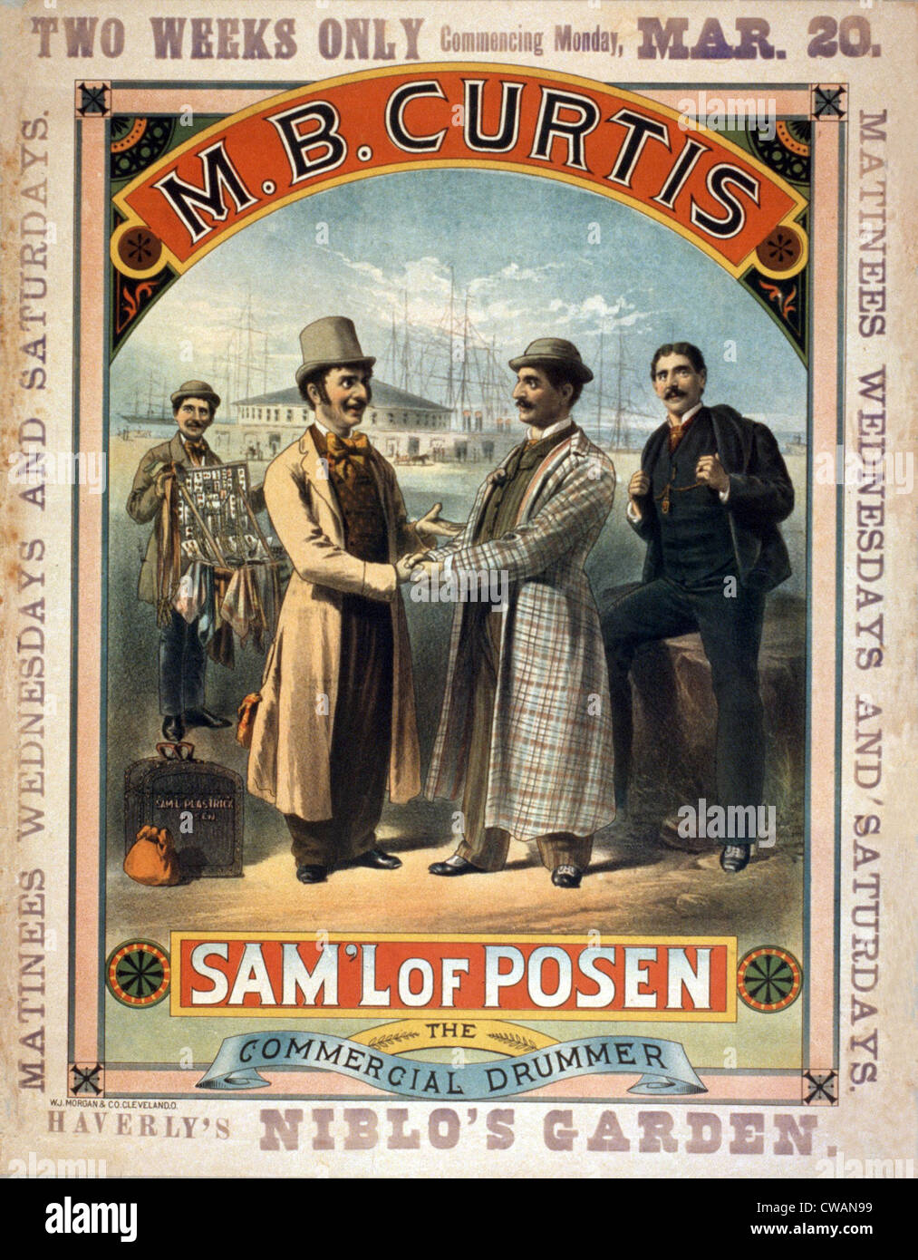 M.B. Curtis played the role of Samuel Plastrick in George Jessop's 1881 play, SAM'L OF POSEN, about a Jewish immigrant from Stock Photo