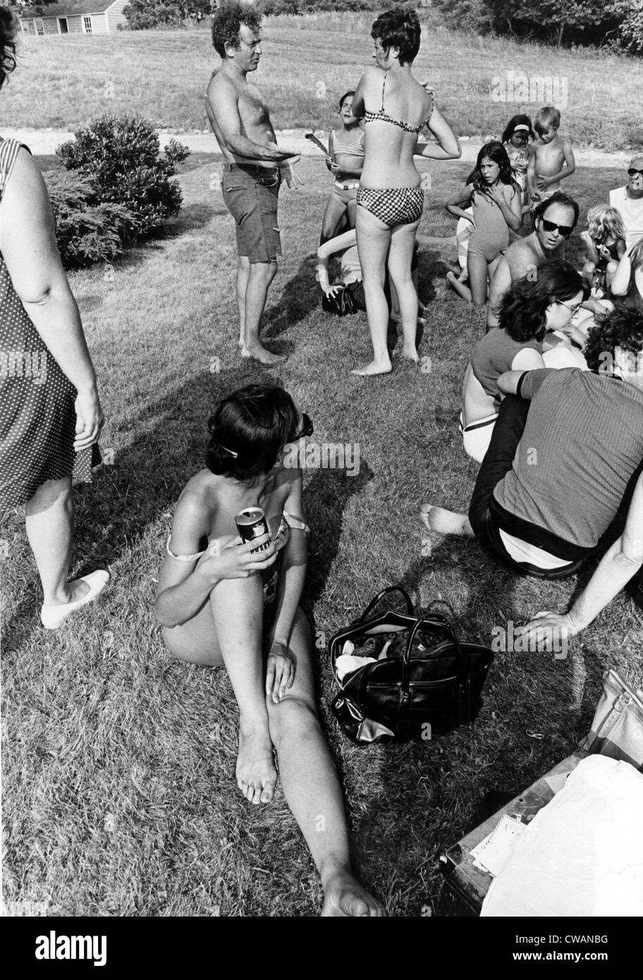 Writer-director Norman Mailer with family, friends and cast members during the filming of MAIDSTONE, 1969. Courtesy: CSU Stock Photo