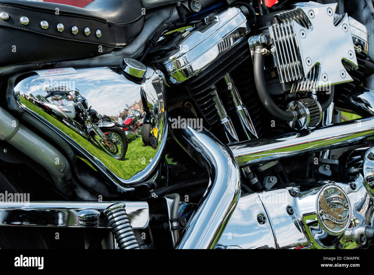 Harley Davidson motorcycle details Stock Photo