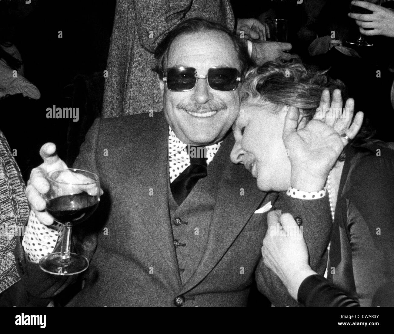 Tennesee Williams, Maureen Stapleton, at a party after the opening performance of the revival of Williams' 'The Glass Stock Photo