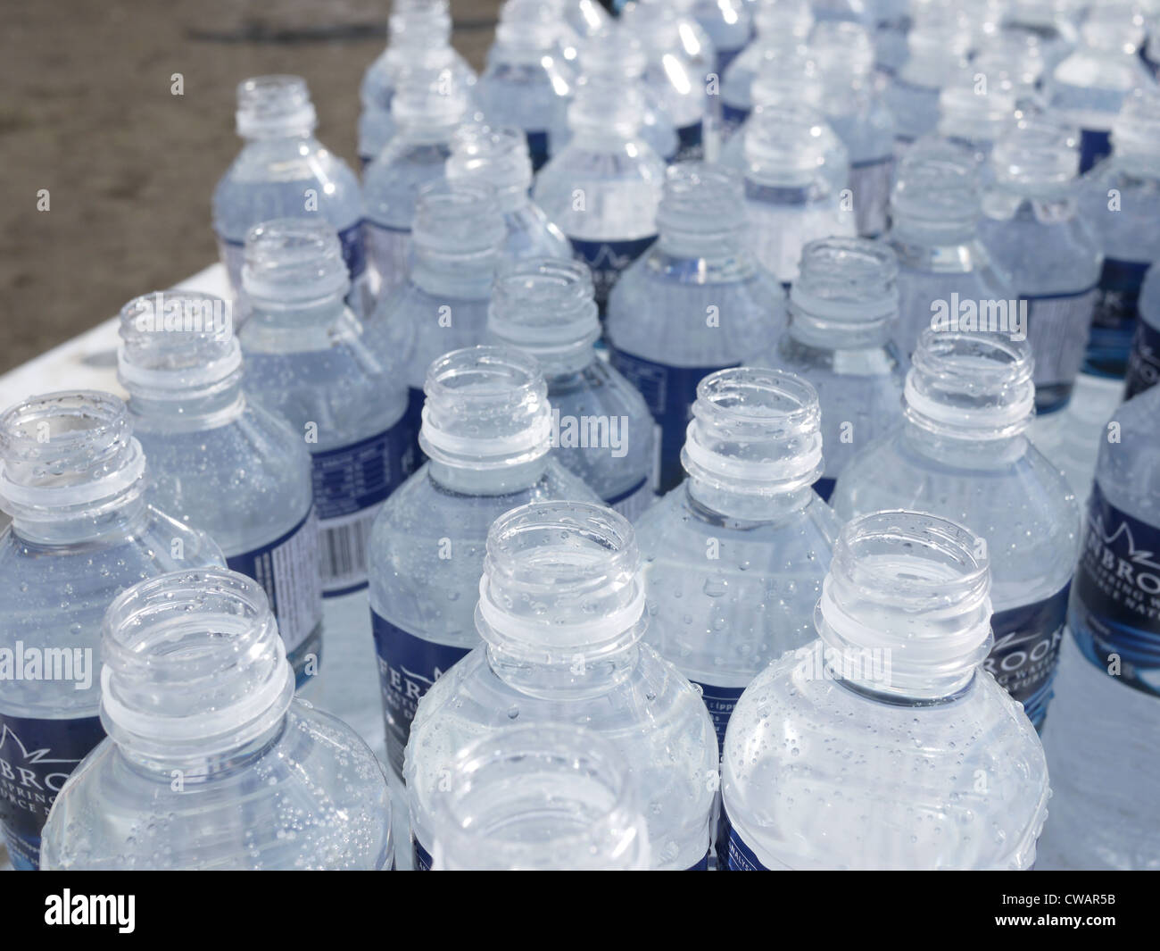 plastic water bottle bottles open "no cap Stock Photo Alamy