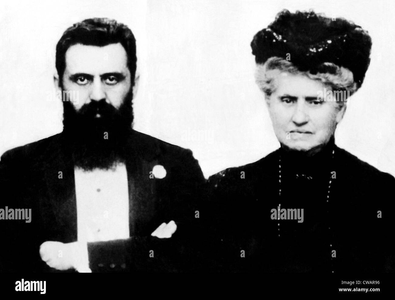 Theodor Herzl, founder of modern Zionism, and his mother. ca 1890s. Courtesy: CSU Archives/Everett Collection Stock Photo