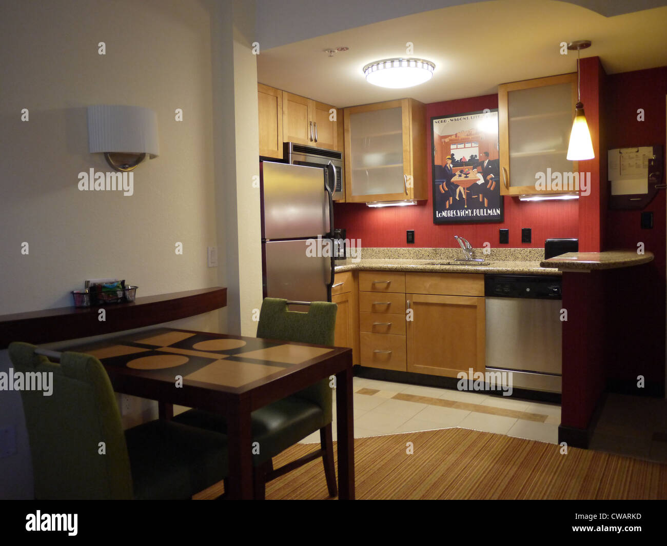 kitchen hotel suite Stock Photo