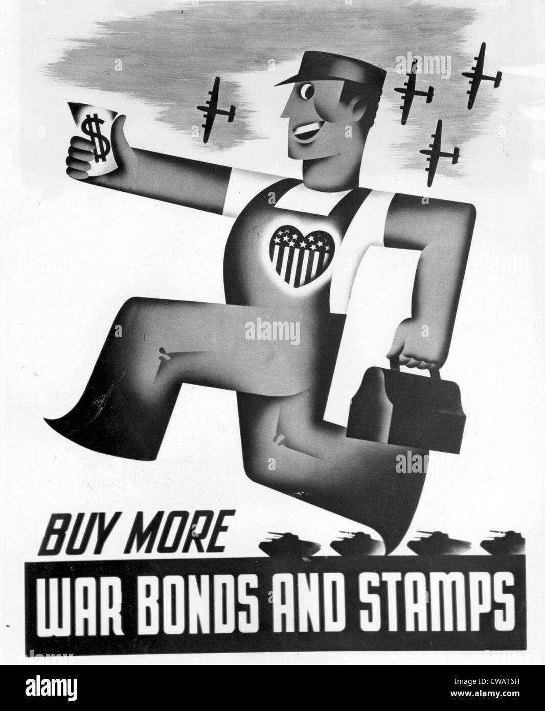 WORLD WAR II, war bond poster, New York News Bureau, 1942. Courtesy: CSU Archives / Everett Collection Stock Photo