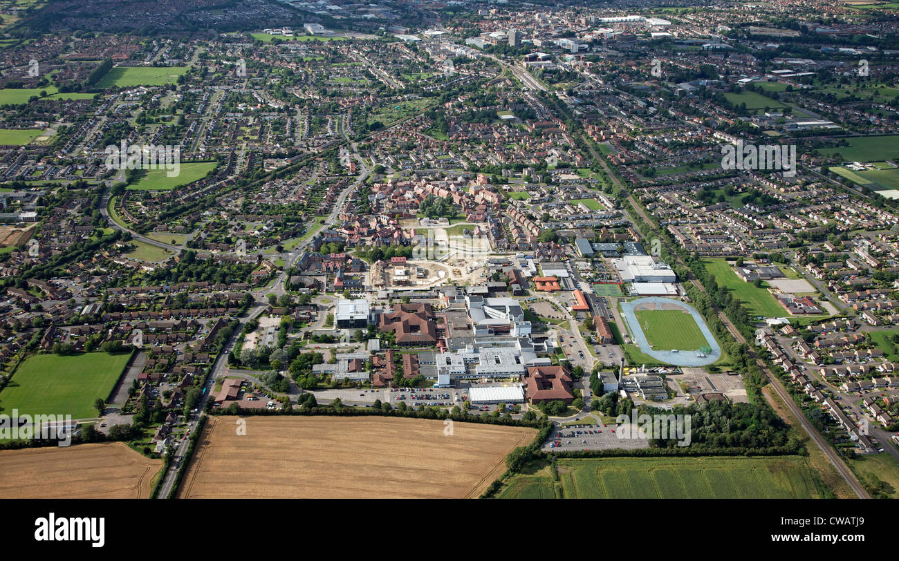 aerial view of Stoke Mandeville Hospital in Aylesbury Buckinghamshire Stock Photo