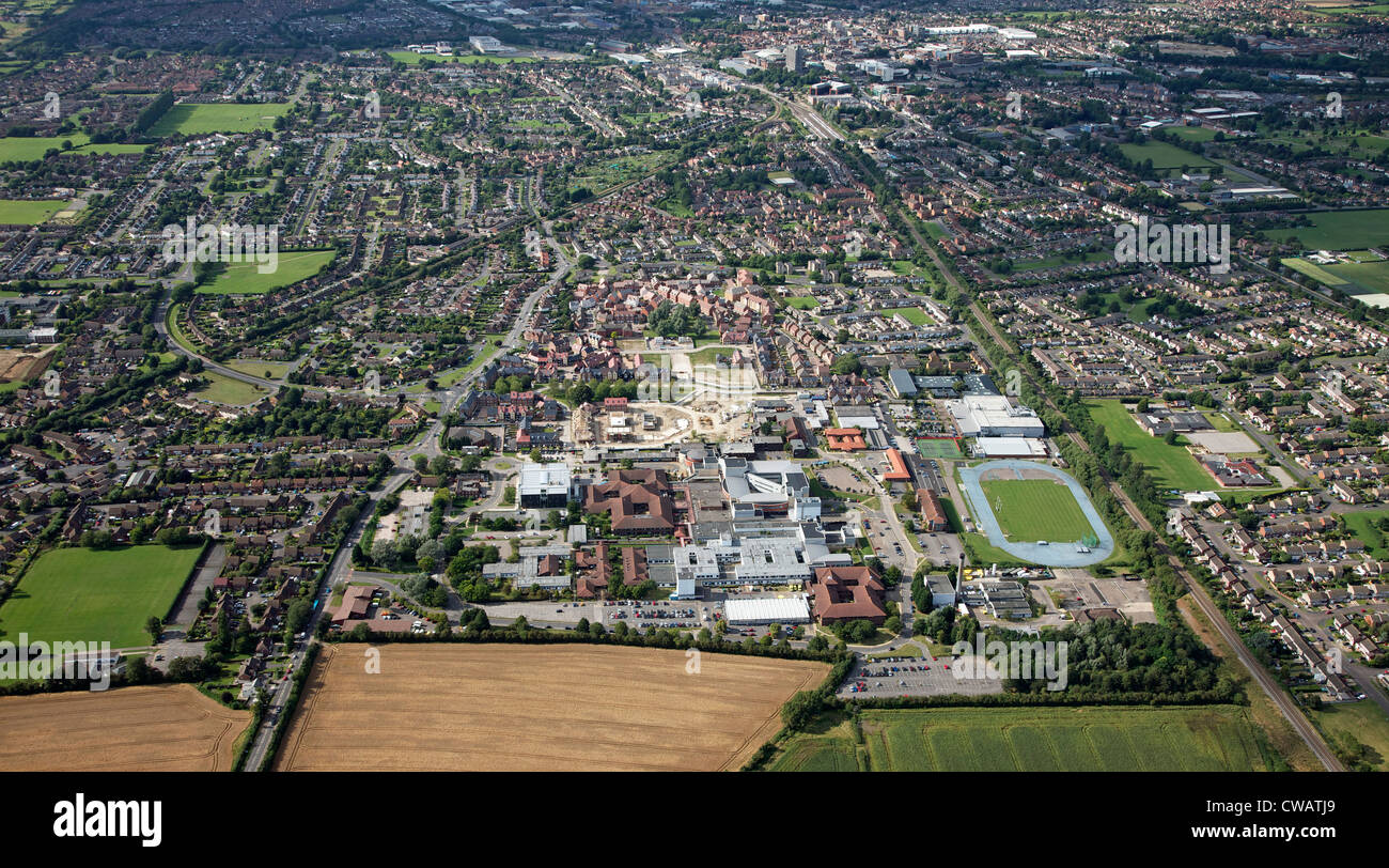 aerial view of Stoke Mandeville Hospital in Aylesbury Buckinghamshire Stock Photo