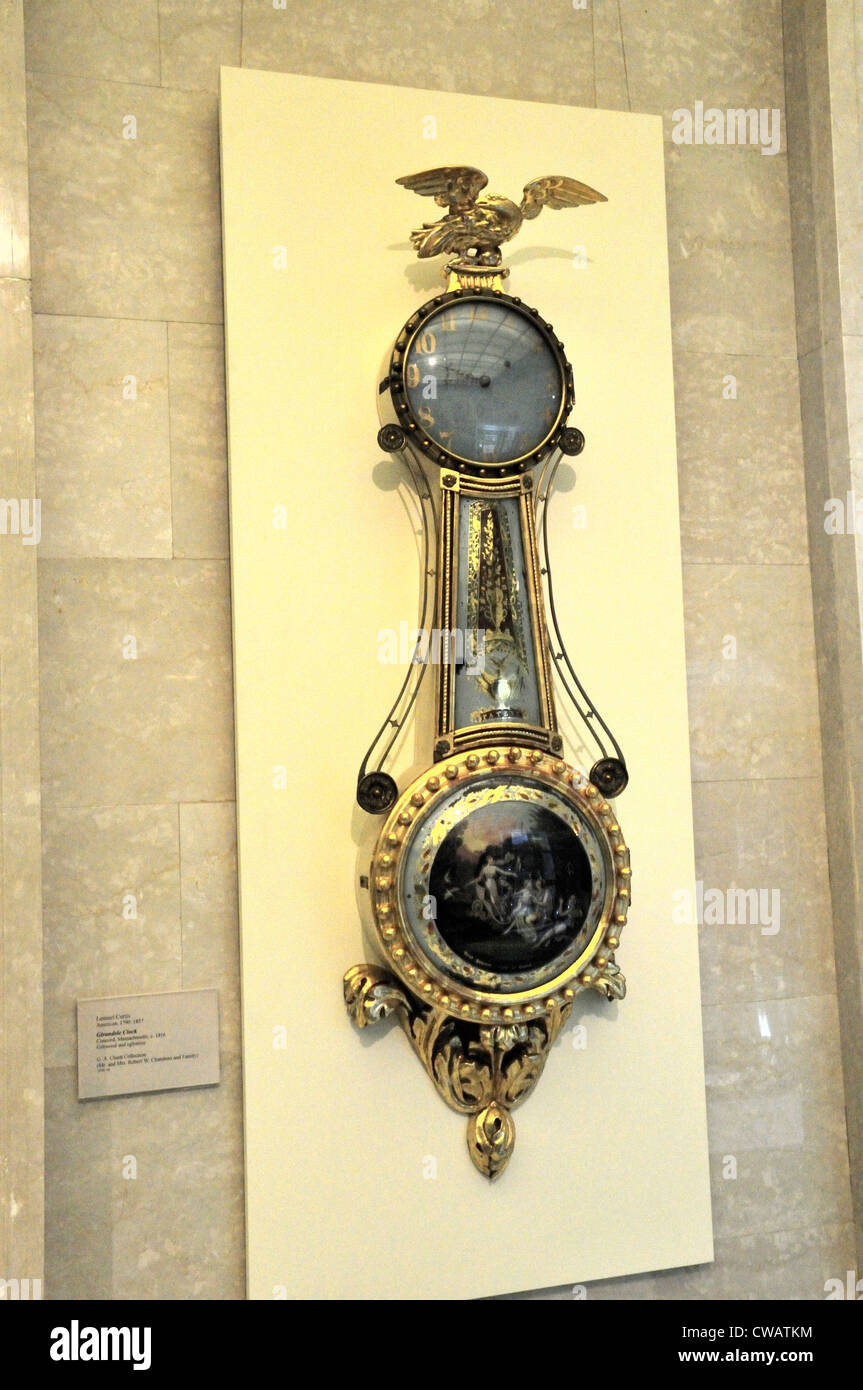 Girandole Clock by Lemuel Curtis (1816) at the Sterling and Francine Clark Art Institute in Williamstown, Massachusetts Stock Photo