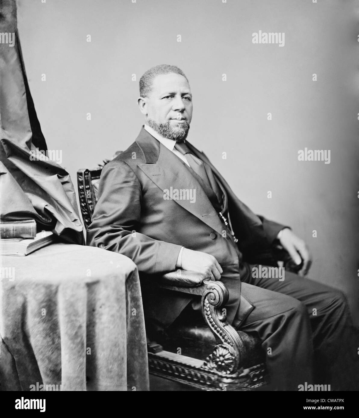 Hiram Revels (1822-1901) served as Mississippi's Republican Senator from 1870-71.  He was born a free black, educated in Stock Photo