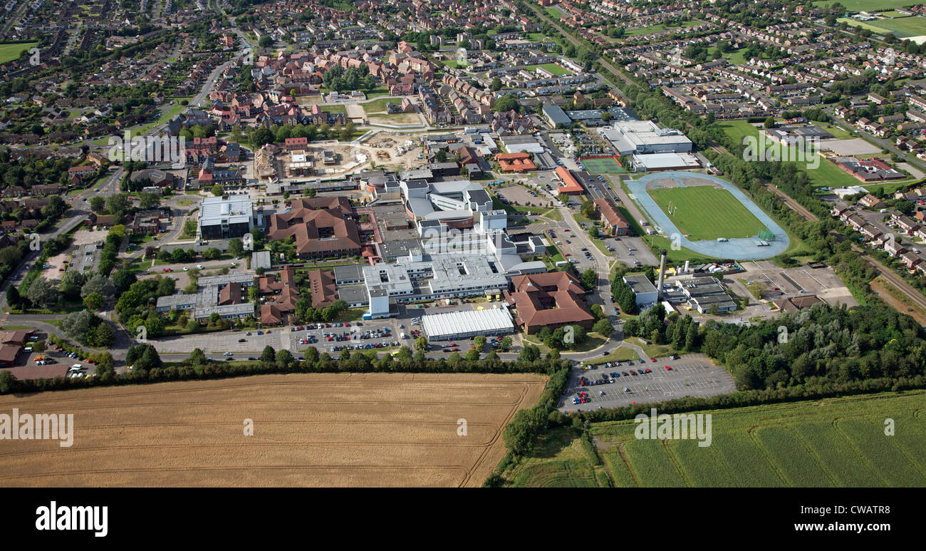 aerial view of Stoke Mandeville Hospital in Aylesbury Buckinghamshire Stock Photo