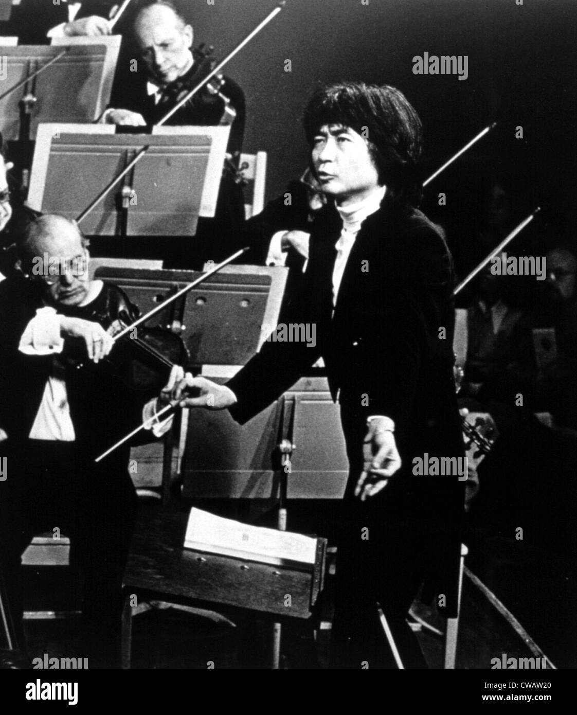 Seiji Ozawa conducting the Boston Symphony Orchestra, circa 1978. Courtesy: CSU Archives / Everett Collection Stock Photo