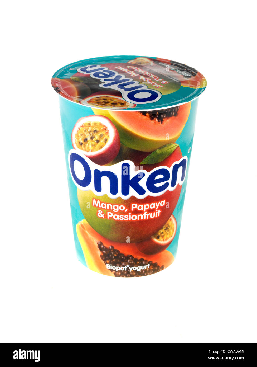 Onken Mango Papaya and Passion Fruit Yogurt Stock Photo Alamy