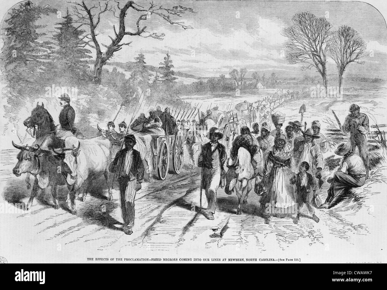 Freed slaves emancipation proclamation Black and White Stock Photos
