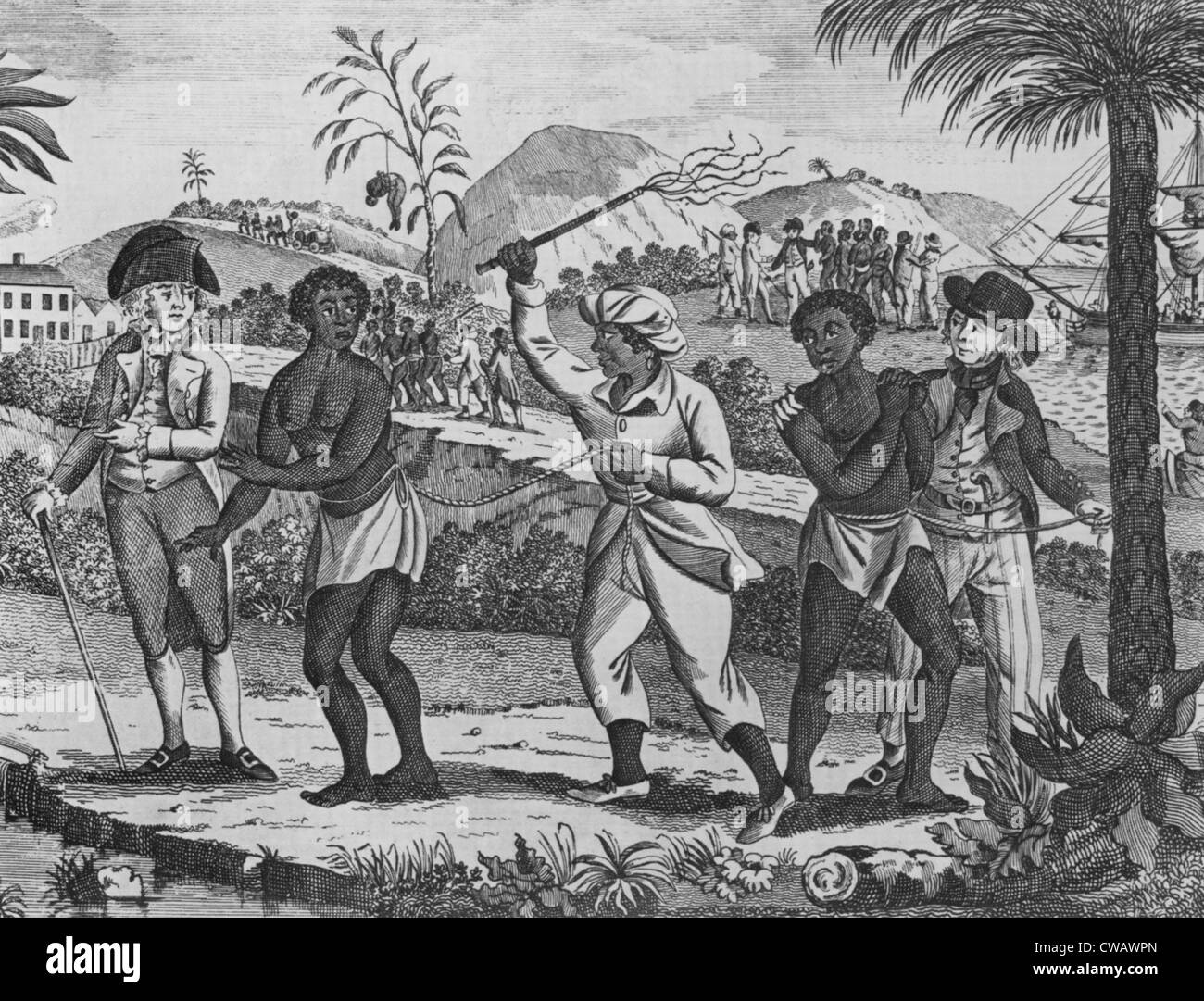 Newly arrived African captives for the Caribbean slave trade. In the