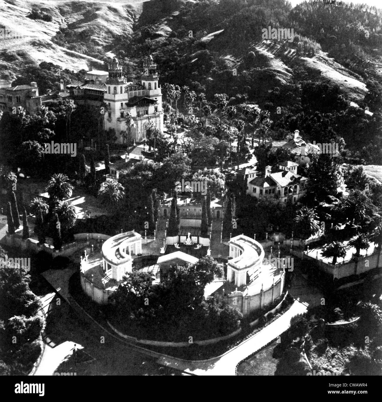 Arial view of Hearst Castle, San Simeon, California  © CSU Archives/ courtesy Everett Collection Stock Photo