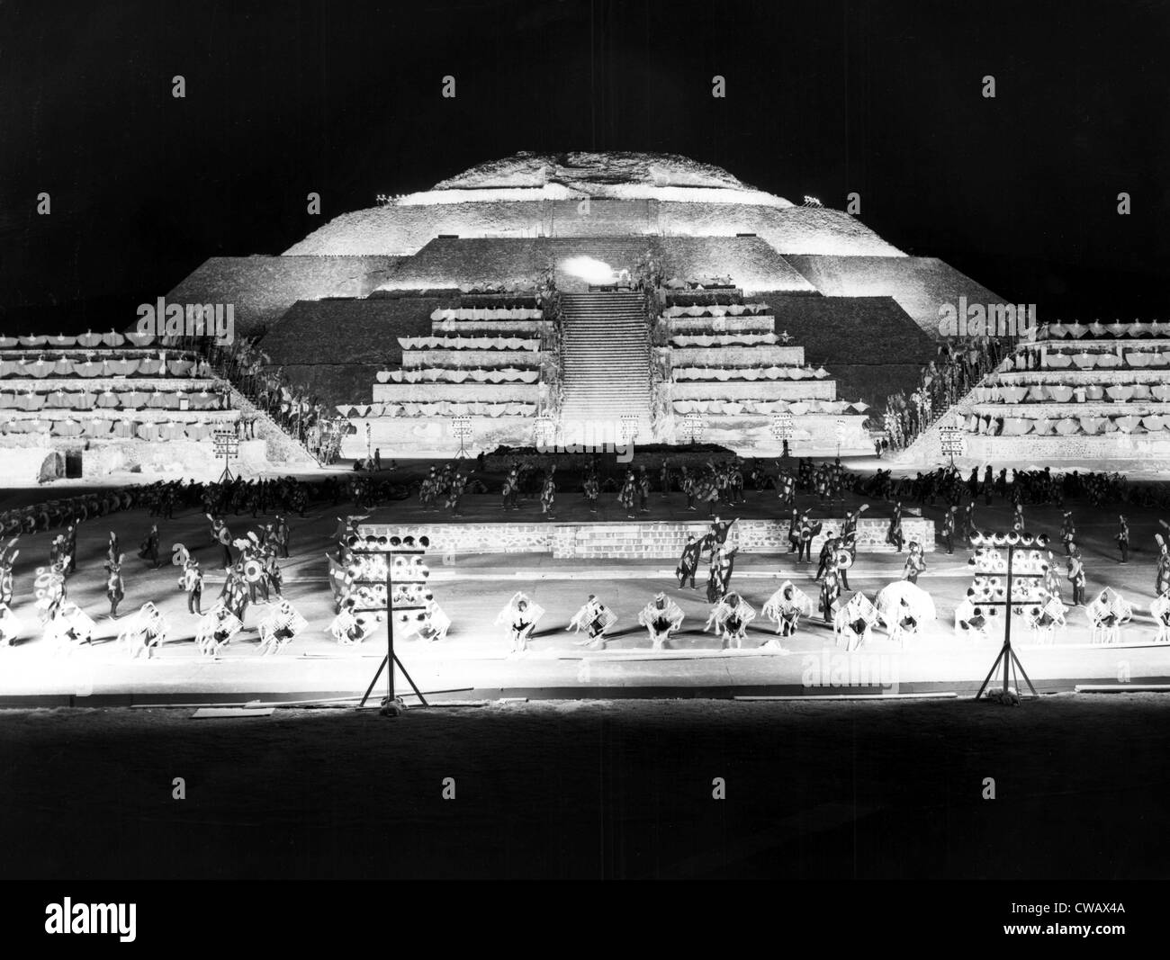 1968 Olympics, rehearsal of opening ceremonies at The Pyramid Of The Moon, Mexico City, Mexico, 10-10-1968.. Courtesy: CSU Stock Photo