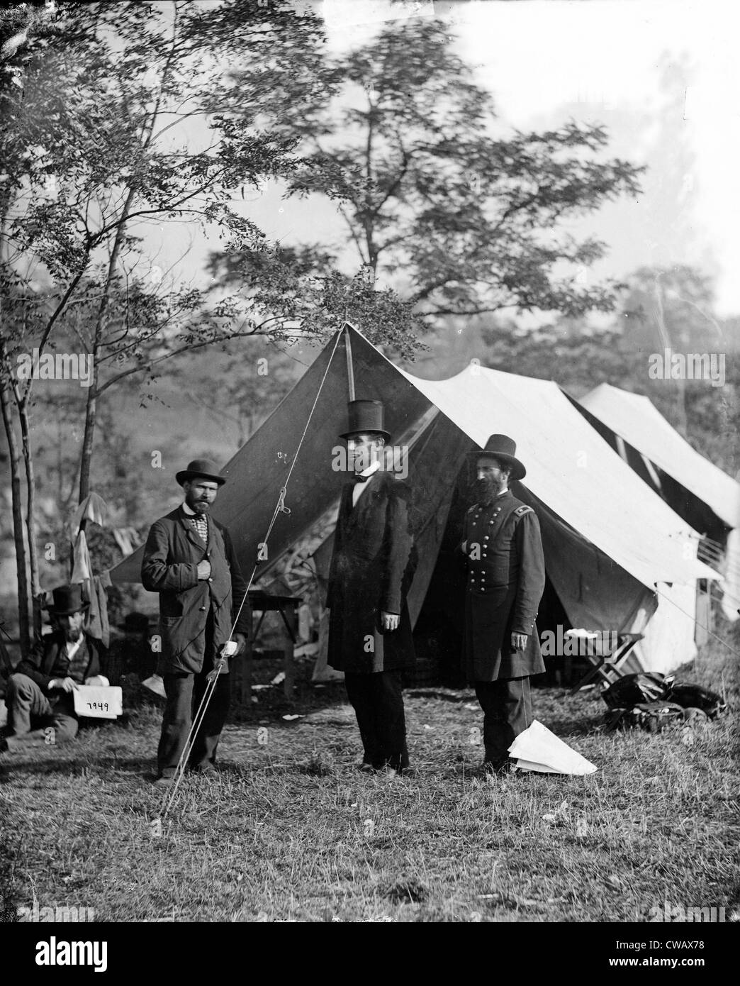 The Civil War, Antietam, Md. Allan Pinkerton, President Abraham Lincoln, Major General John A. McClernand, photograph from the Stock Photo