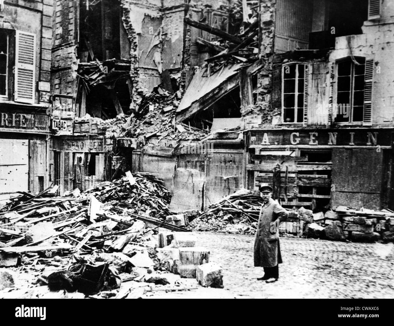 World War I, devastation in France, photo undated.. Courtesy: CSU Archives / Everett Collection Stock Photo