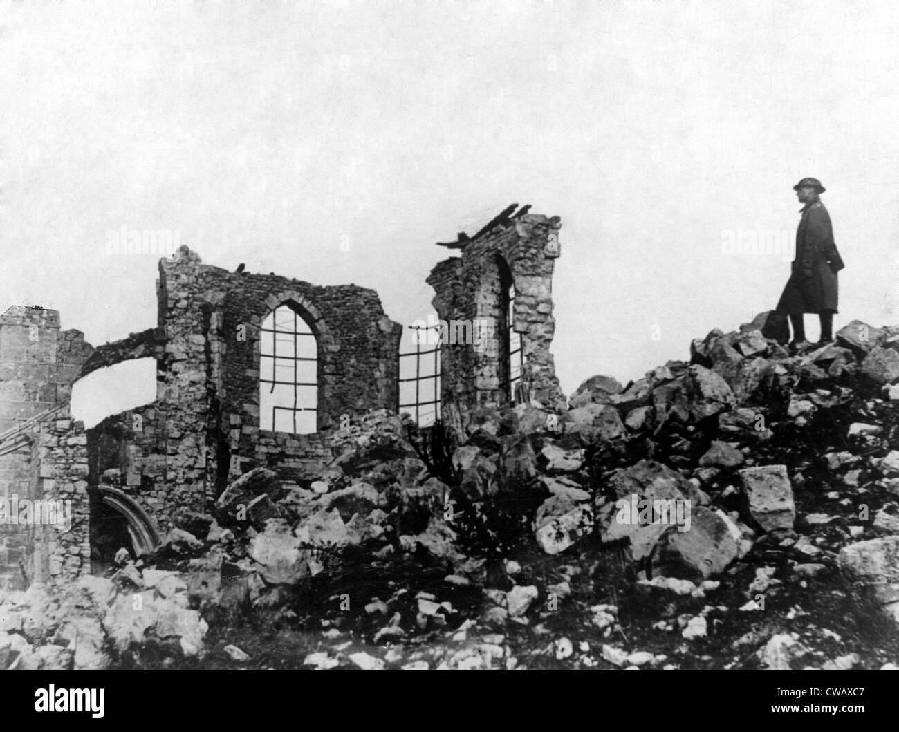 World War I, devastation in Montfaucon, France, photo undated.. Courtesy: CSU Archives / Everett Collection Stock Photo
