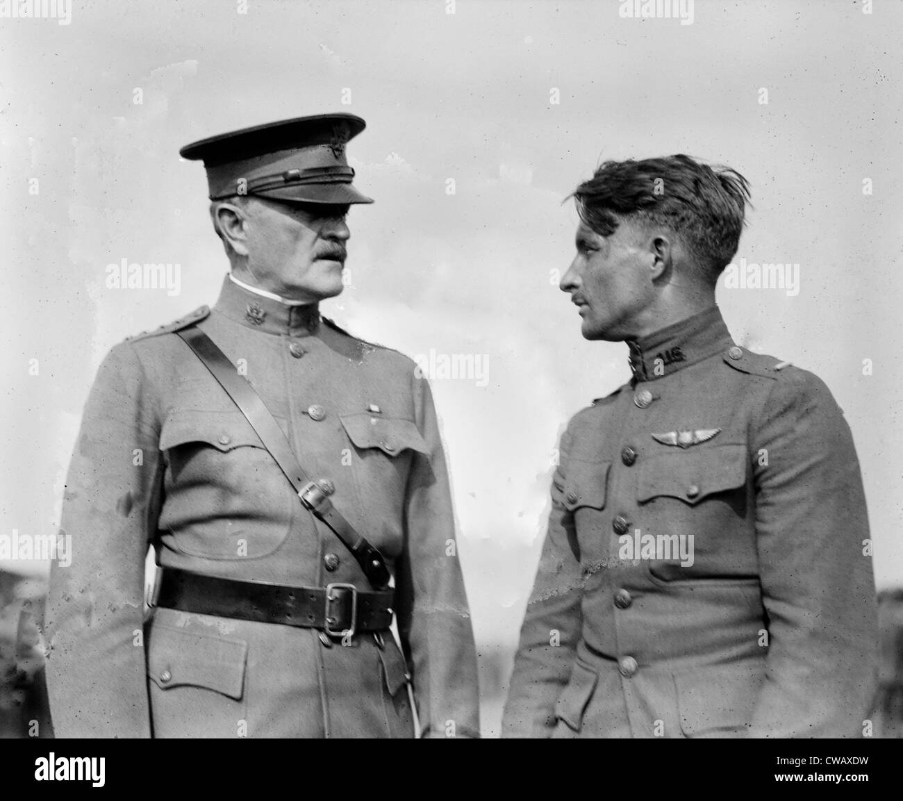 World War I, General John J. Pershing, and Captain Strus, 1920. Stock Photo