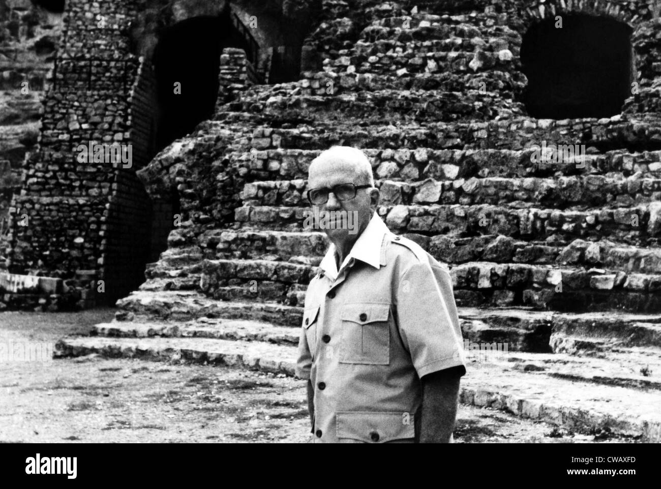 JAMES MICHENER'S WORLD James Michener ('Spain: The Land the Legend,' episode 3 aired March 21 1978) 1977-1978 Stock Photo