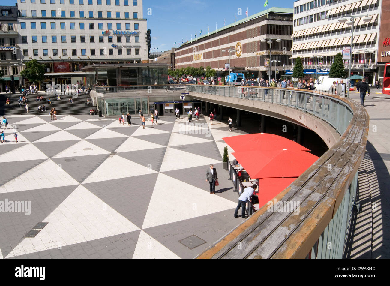 Sergels torg stockholm city center obelisk and Kulturhuset.sweden swedish capital cities of the world Stock Photo