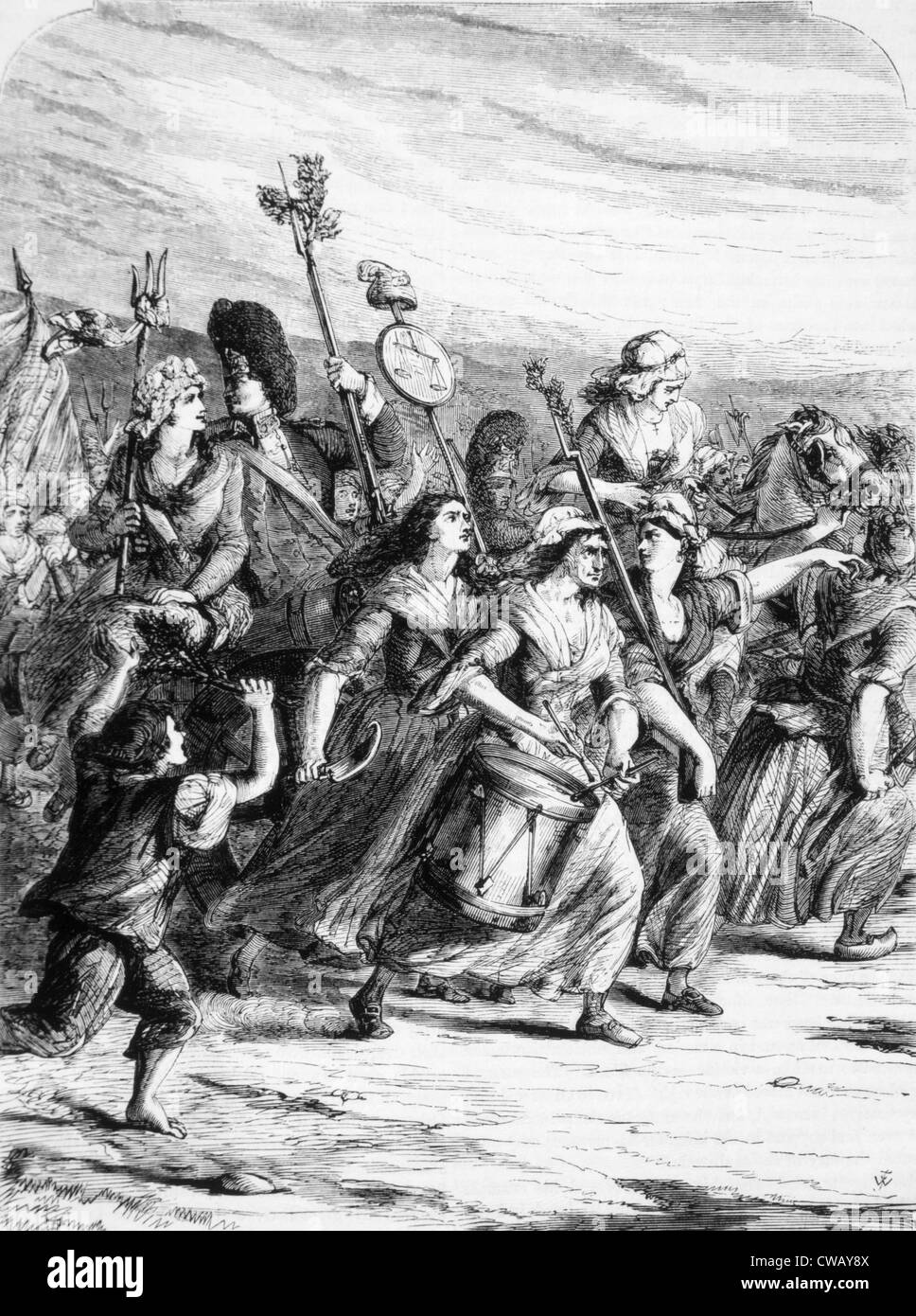 March of the women to Versailles, 1789. Stock Photo