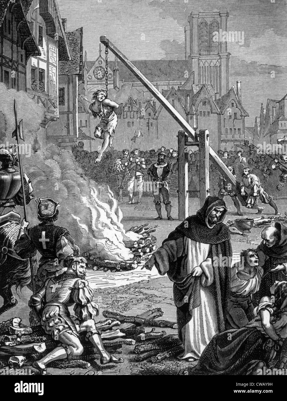 Torture of Huguenots in France after the revocation of the Edict of Nantes, 1685. Stock Photo