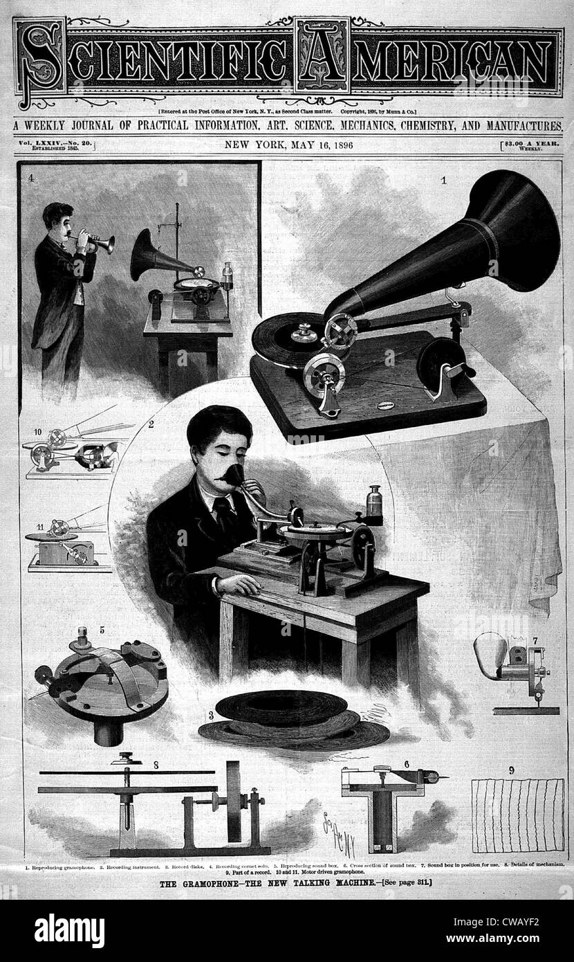 Scientific American magazine, depicting recording devices, New York, May 16, 1896. Stock Photo