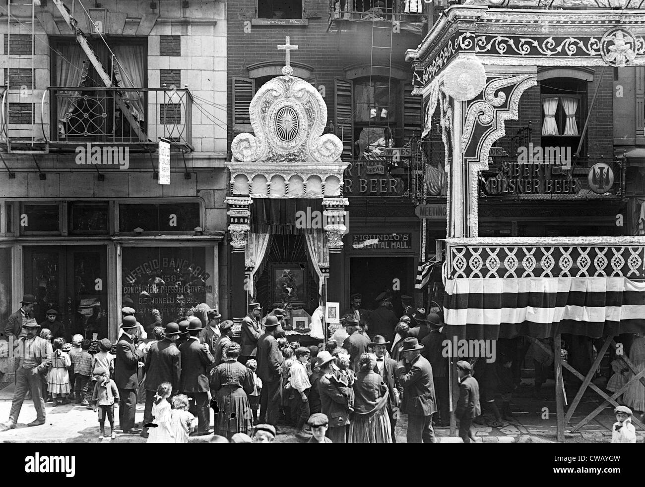 Little Italy, Street altar to Our Lady of Help, Mott St., New York