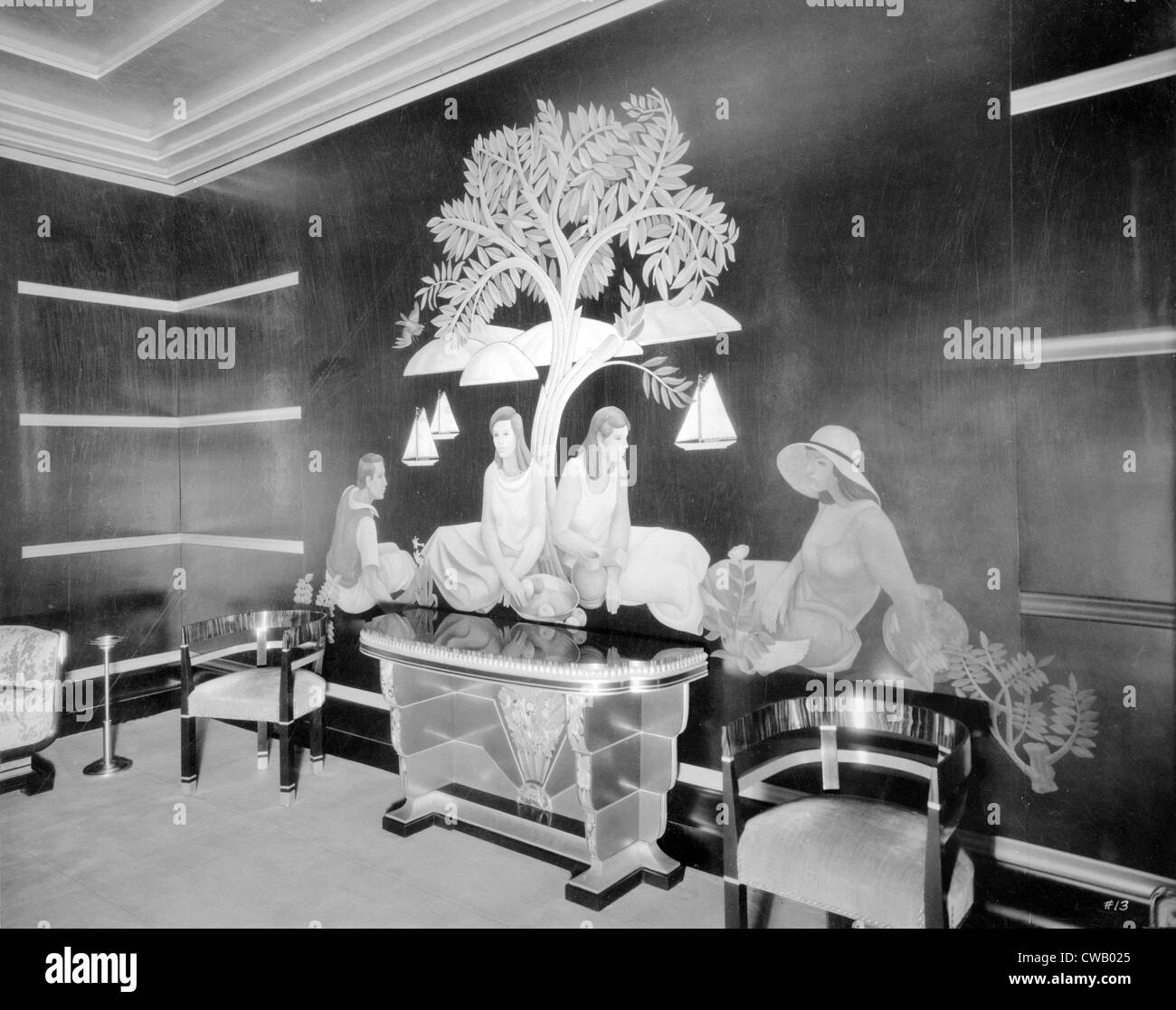 Movie Theaters, the Paramount Theatre, women's smoking room in basement, 2025 Broadway, Oakland, California, circa 1932. Stock Photo