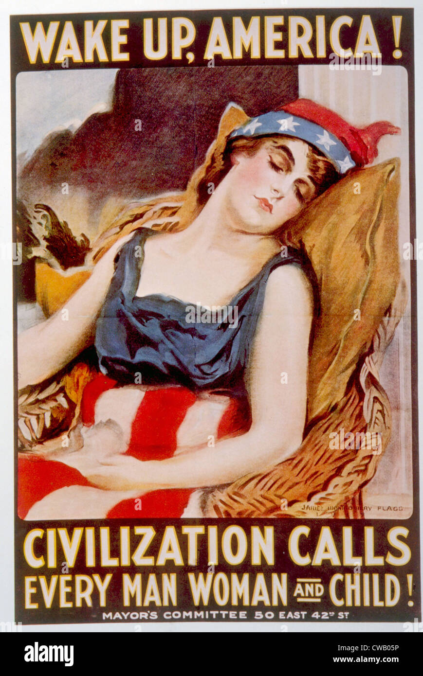 World War I American poster by James Montgomery Flagg, 1918 Stock Photo