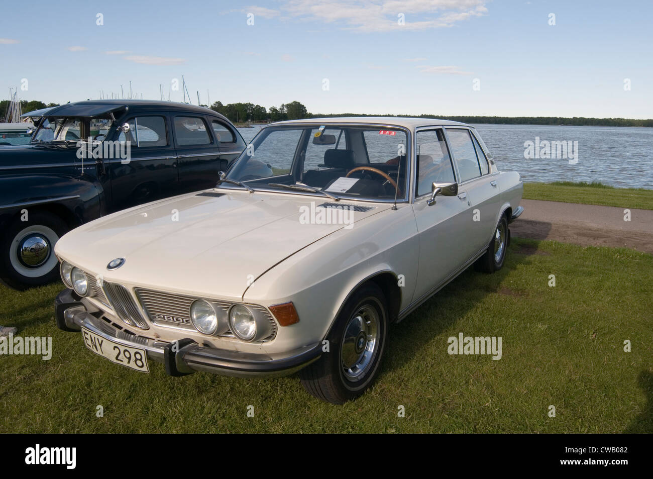 bmw 5 series classic old saloon car cars Stock Photo
