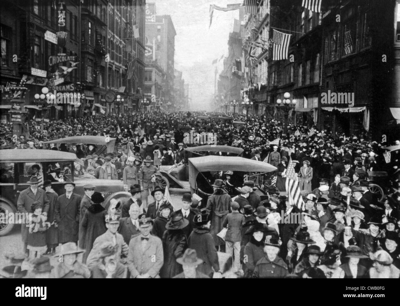 World War I, Armistice victory celebration in New York city, November 11, 1918 Stock Photo