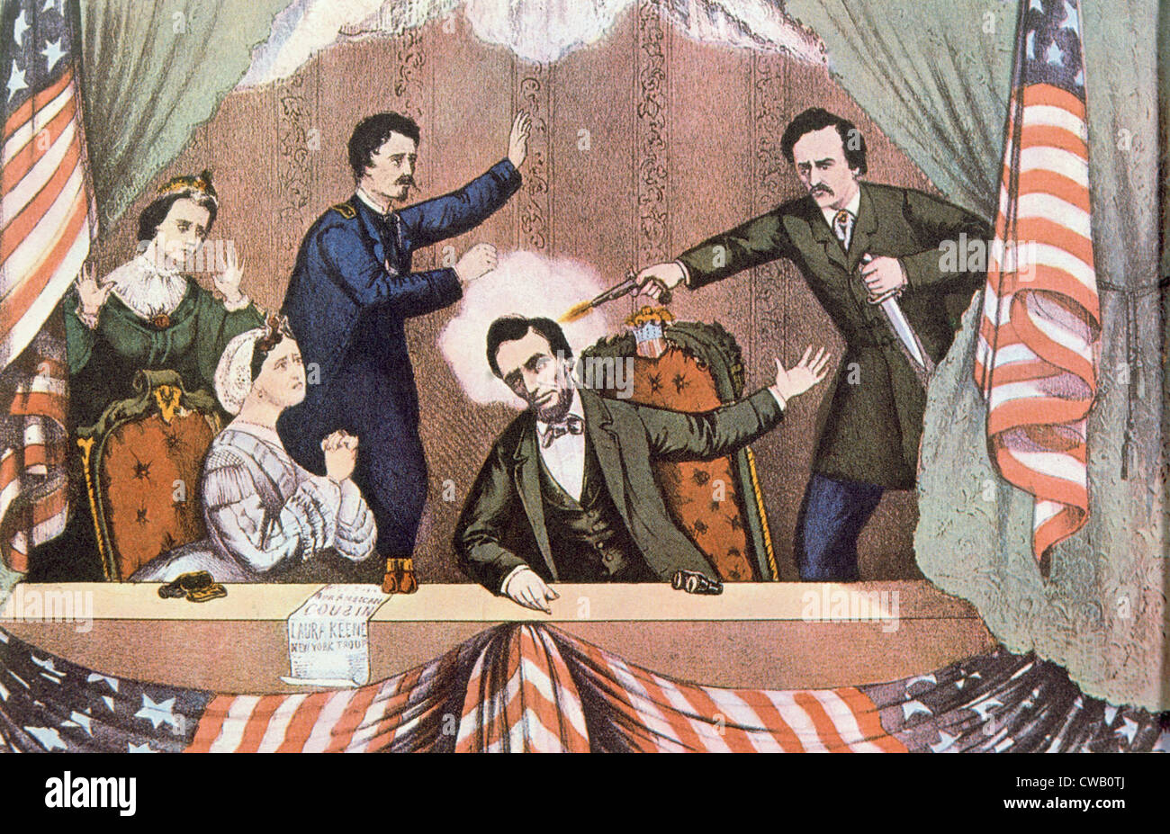 The assassination of President Abraham Lincoln, 1865 Stock Photo