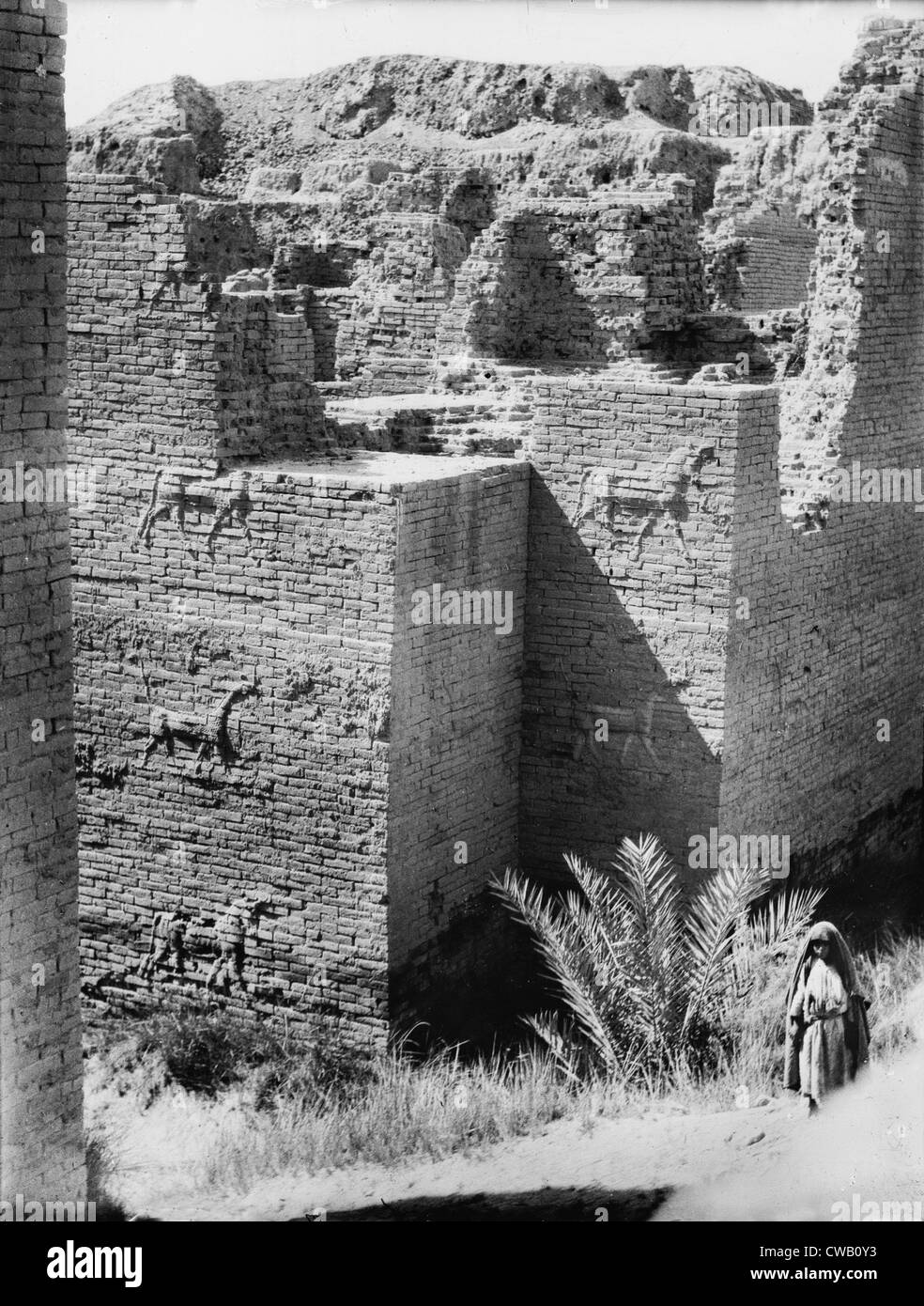 Babylon, The Ishtar Gate, Iraq, circa 1932. Stock Photo